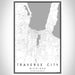 Traverse City Michigan Map Print Portrait Orientation in Classic Style With Shaded Background