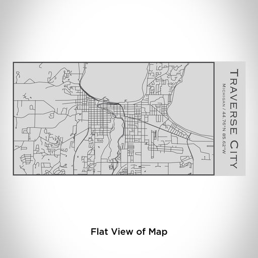 Rendered View of Traverse City Michigan Map Engraving on 17oz Stainless Steel Insulated Cola Bottle