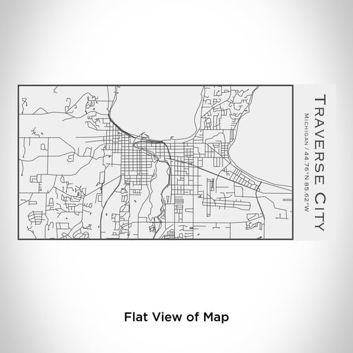 Rendered View of Traverse City Michigan Map Engraving on 17oz Stainless Steel Insulated Cola Bottle in White