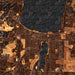 Traverse City Michigan Map Print in Ember Style Zoomed In Close Up Showing Details