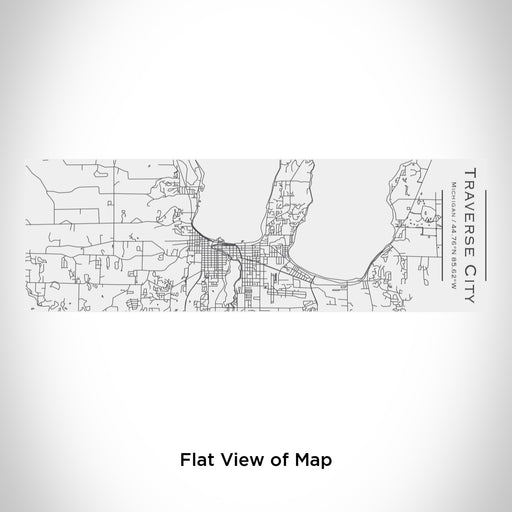 Rendered View of Traverse City Michigan Map Engraving on 10oz Stainless Steel Insulated Cup with Sliding Lid in White