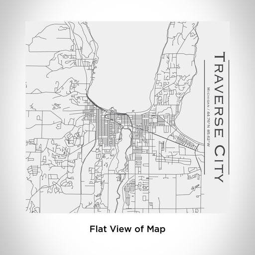 Rendered View of Traverse City Michigan Map Engraving on 17oz Stainless Steel Insulated Tumbler in White