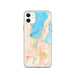 Custom iPhone 11 Traverse City Michigan Map Phone Case in Watercolor