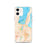 Custom iPhone 12 Traverse City Michigan Map Phone Case in Watercolor