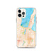 Custom iPhone 12 Pro Traverse City Michigan Map Phone Case in Watercolor