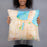 Person holding 18x18 Custom Traverse City Michigan Map Throw Pillow in Watercolor
