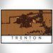Trenton Illinois Map Print Landscape Orientation in Ember Style With Shaded Background