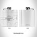 Rendered View of Trenton Illinois Map Engraving on 6oz Stainless Steel Flask in White