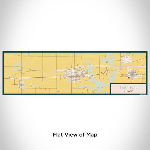 Flat View of Map Custom Trenton Illinois Map Enamel Mug in Woodblock
