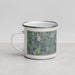 Left View Custom Tri-Lakes Indiana Map Enamel Mug in Afternoon