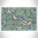 Tri-Lakes Indiana Map Print Landscape Orientation in Afternoon Style With Shaded Background