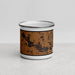 Front View Custom Tri-Lakes Indiana Map Enamel Mug in Ember
