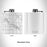 Rendered View of Tri-Lakes Indiana Map Engraving on 6oz Stainless Steel Flask in White