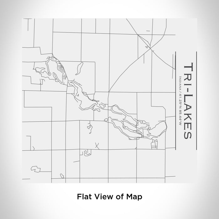 Rendered View of Tri-Lakes Indiana Map Engraving on 17oz Stainless Steel Insulated Tumbler in White