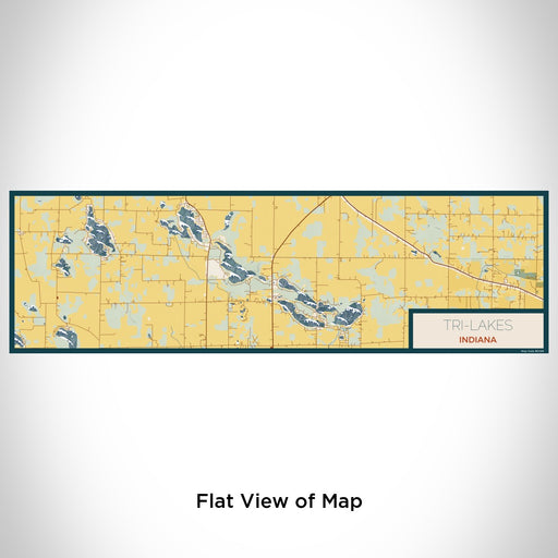 Flat View of Map Custom Tri-Lakes Indiana Map Enamel Mug in Woodblock
