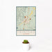 12x18 Trinidad Colorado Map Print Portrait Orientation in Woodblock Style With Small Cactus Plant in White Planter