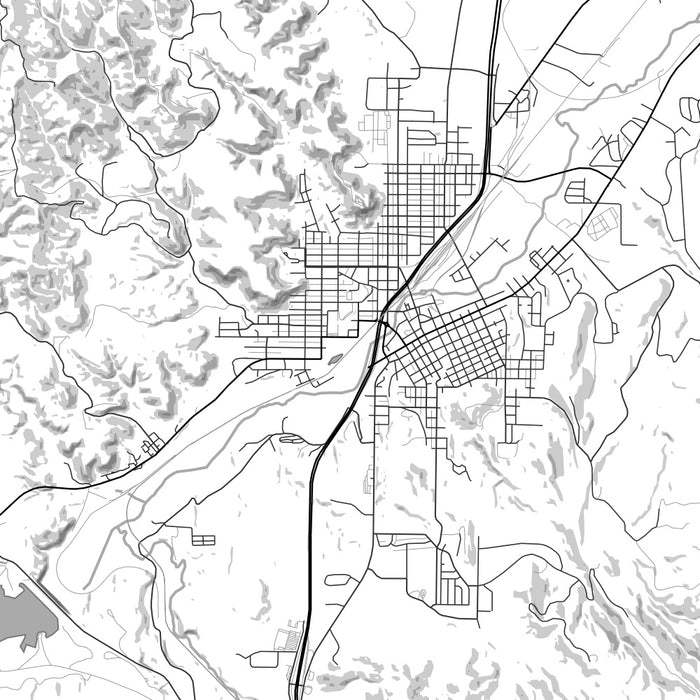 Trinidad Colorado Map Print in Classic Style Zoomed In Close Up Showing Details