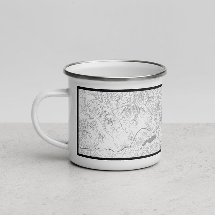 Left View Custom Trinidad Colorado Map Enamel Mug in Classic