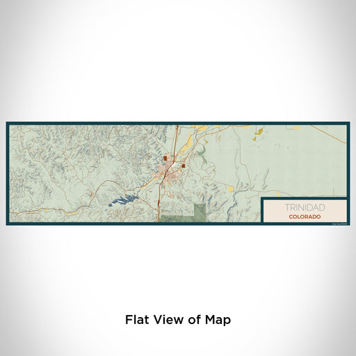 Flat View of Map Custom Trinidad Colorado Map Enamel Mug in Woodblock