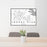 24x36 Trophy Club Texas Map Print Lanscape Orientation in Classic Style Behind 2 Chairs Table and Potted Plant