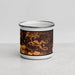 Front View Custom Trophy Club Texas Map Enamel Mug in Ember