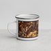 Left View Custom Trophy Club Texas Map Enamel Mug in Ember