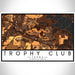 Trophy Club Texas Map Print Landscape Orientation in Ember Style With Shaded Background