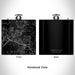 Rendered View of Trophy Club Texas Map Engraving on 6oz Stainless Steel Flask in Black
