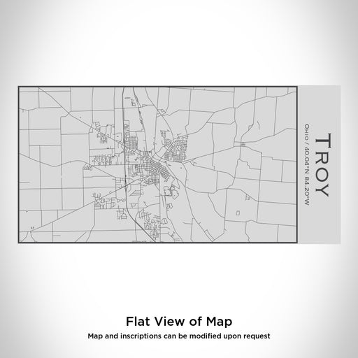 Rendered View of Troy Ohio Map Engraving on 17oz Stainless Steel Insulated Cola Bottle