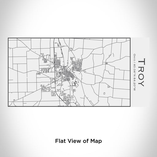 Rendered View of Troy Ohio Map Engraving on 17oz Stainless Steel Insulated Cola Bottle in White
