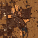 Troy Ohio Map Print in Ember Style Zoomed In Close Up Showing Details
