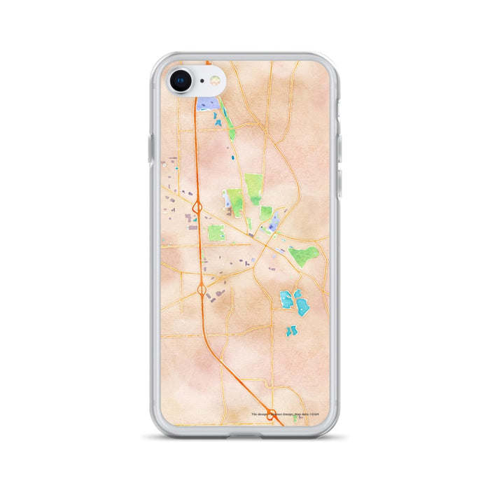 Custom Troy Ohio Map iPhone SE Phone Case in Watercolor