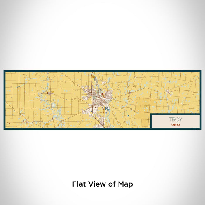 Flat View of Map Custom Troy Ohio Map Enamel Mug in Woodblock