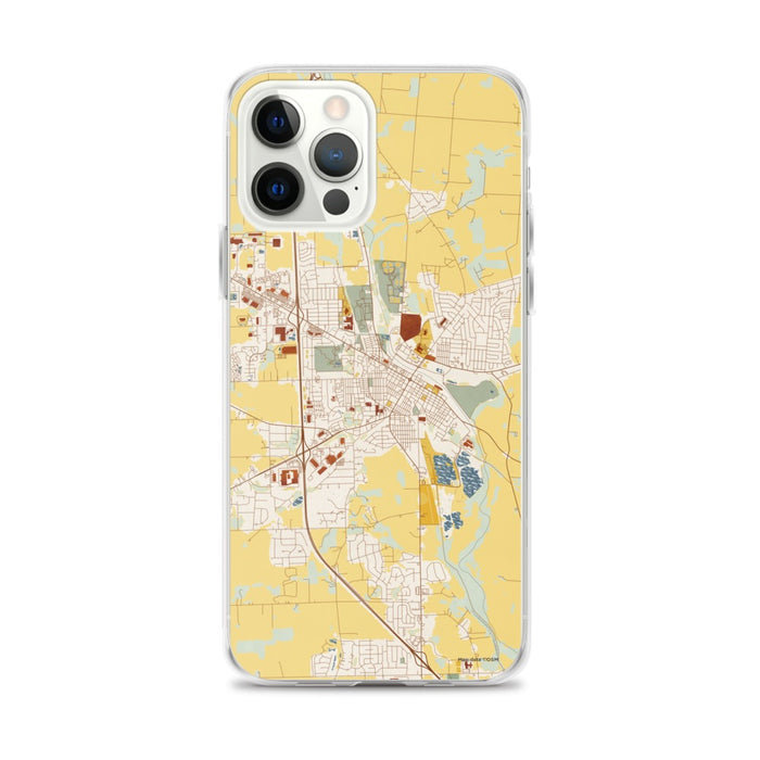 Custom Troy Ohio Map iPhone 12 Pro Max Phone Case in Woodblock