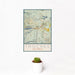 12x18 Truckee California Map Print Portrait Orientation in Woodblock Style With Small Cactus Plant in White Planter