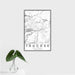 16x24 Truckee California Map Print Portrait Orientation in Classic Style With Tropical Plant Leaves in Water