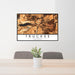 24x36 Truckee California Map Print Lanscape Orientation in Ember Style Behind 2 Chairs Table and Potted Plant