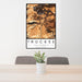 24x36 Truckee California Map Print Portrait Orientation in Ember Style Behind 2 Chairs Table and Potted Plant
