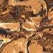 Truckee California Map Print in Ember Style Zoomed In Close Up Showing Details