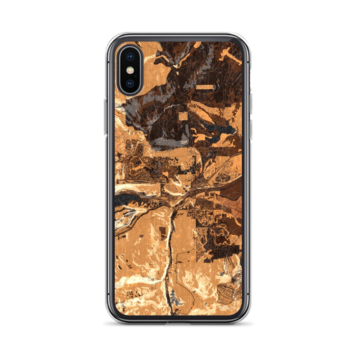 Custom iPhone X/XS Truckee California Map Phone Case in Ember