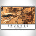 Truckee California Map Print Landscape Orientation in Ember Style With Shaded Background