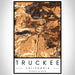 Truckee California Map Print Portrait Orientation in Ember Style With Shaded Background