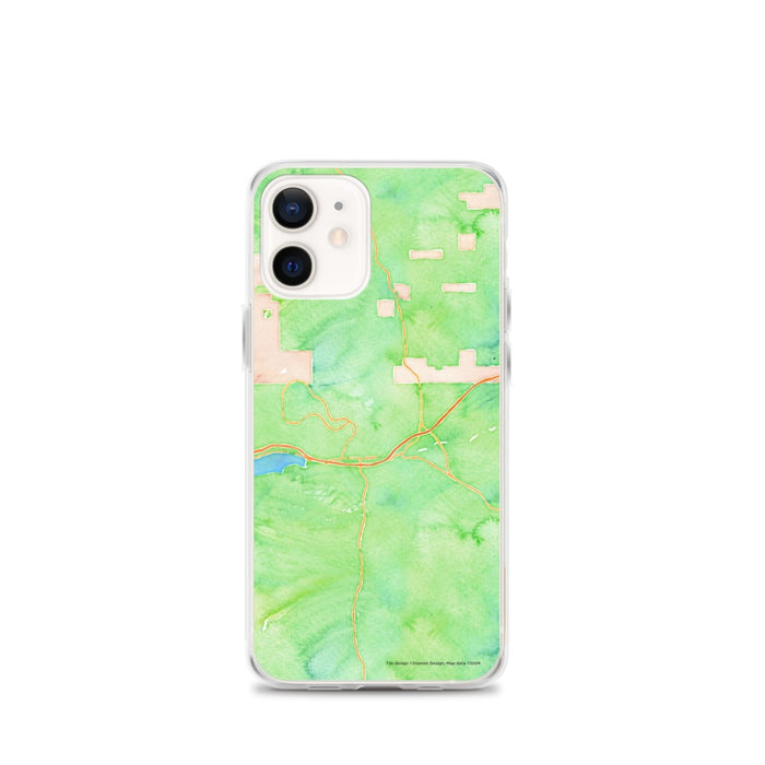 Custom iPhone 12 mini Truckee California Map Phone Case in Watercolor