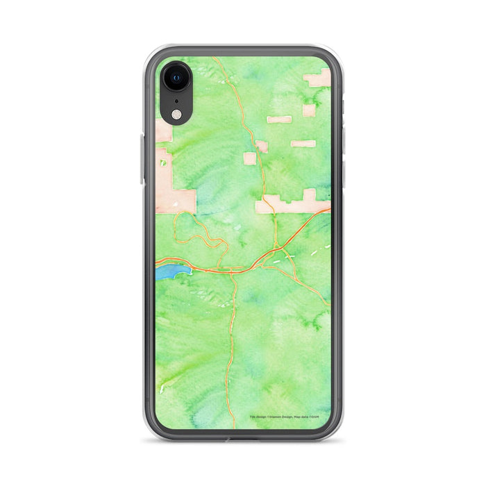 Custom iPhone XR Truckee California Map Phone Case in Watercolor