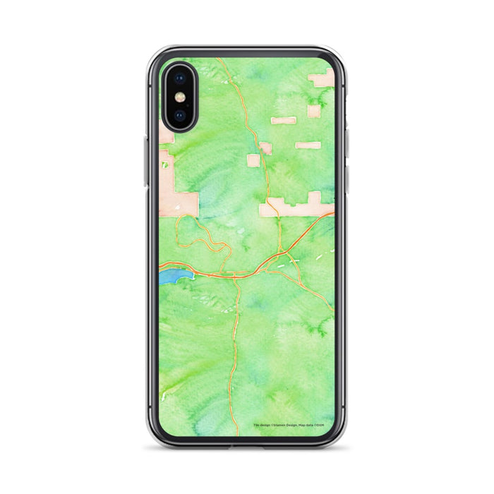 Custom iPhone X/XS Truckee California Map Phone Case in Watercolor