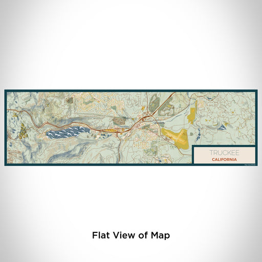 Flat View of Map Custom Truckee California Map Enamel Mug in Woodblock