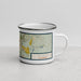 Right View Custom Truckee California Map Enamel Mug in Woodblock