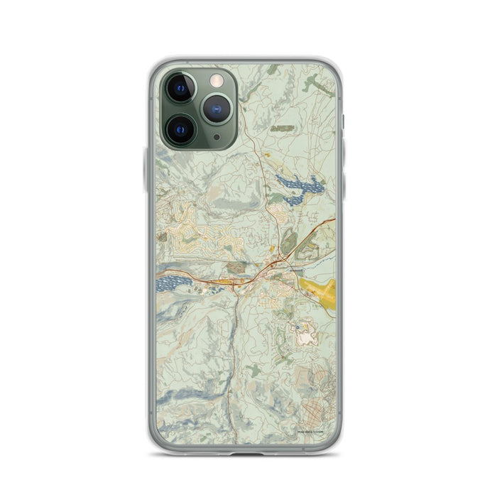 Custom iPhone 11 Pro Truckee California Map Phone Case in Woodblock
