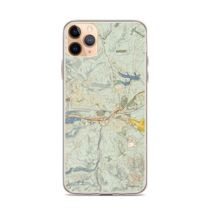 Custom iPhone 11 Pro Max Truckee California Map Phone Case in Woodblock
