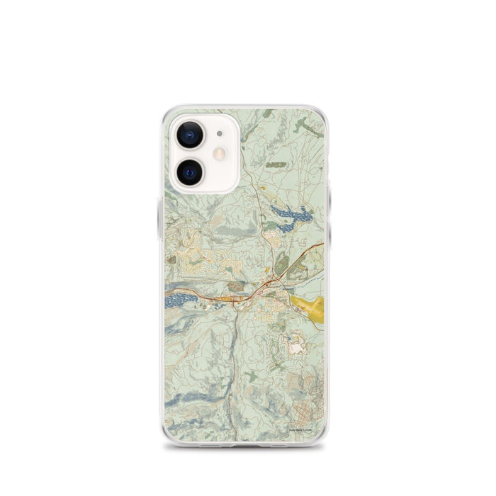 Custom iPhone 12 mini Truckee California Map Phone Case in Woodblock